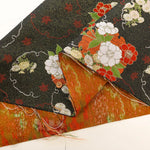 Gold Brocade (Kinran) - Seasonal Flowers in Snow Ring Pattern - nomura tailor