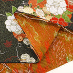 Gold Brocade (Kinran) - Seasonal Flowers in Snow Ring Pattern - nomura tailor
