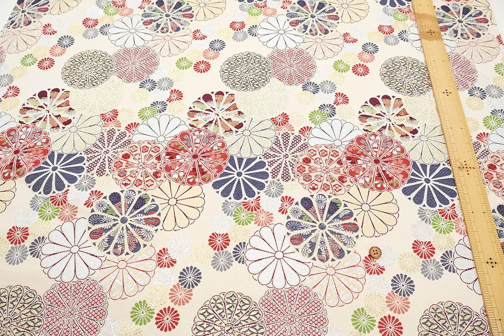 Gold Brocade (Kinran) - Full Chrysanthemum Pattern - nomura tailor