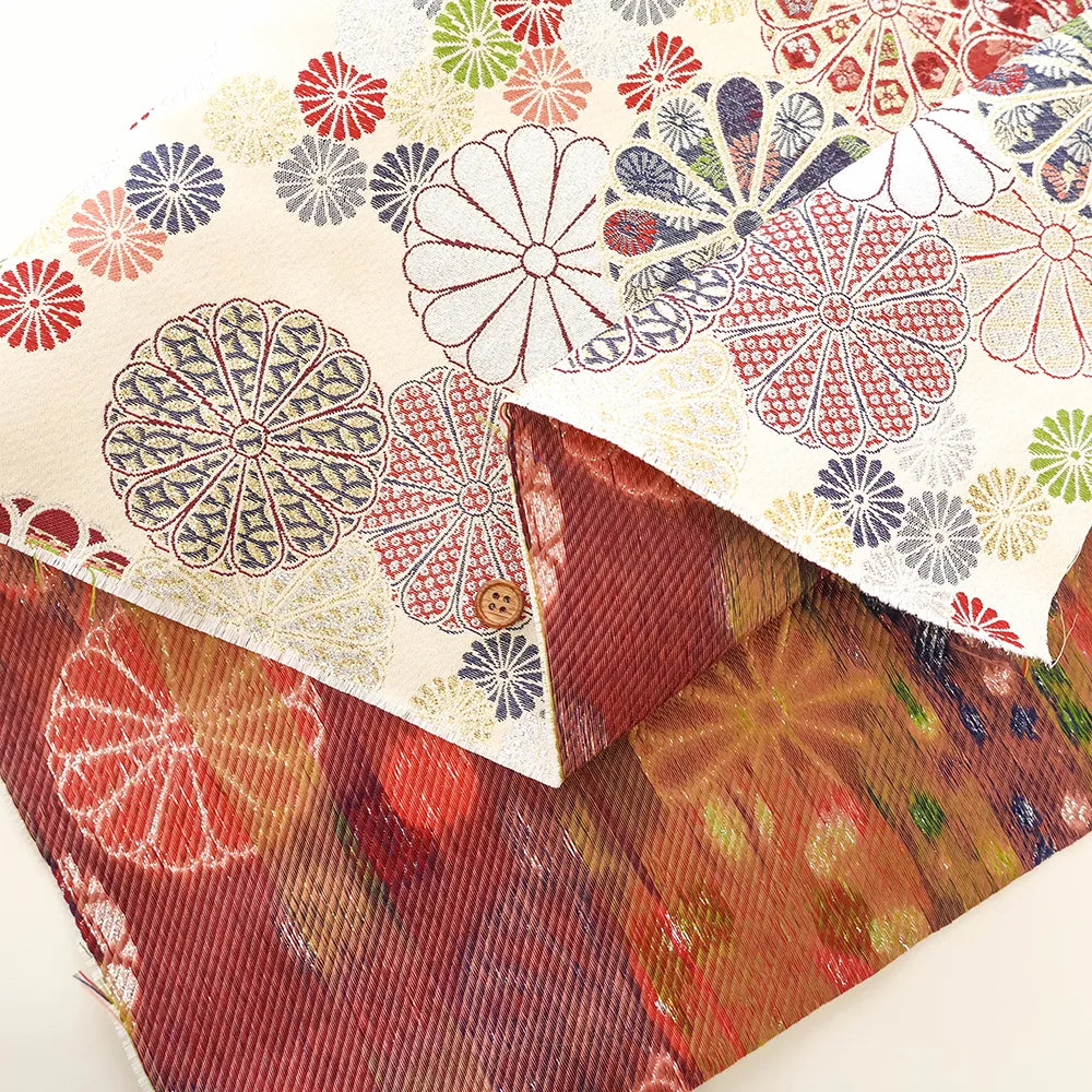 Gold Brocade (Kinran) - Full Chrysanthemum Pattern - nomura tailor