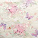 Gold Brocade (Kinran) - Flowing Water with Chrysanthemum, Cherry Blossom and Butterfly Pattern - nomura tailor