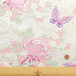 Gold Brocade (Kinran) - Flowing Water with Chrysanthemum, Cherry Blossom and Butterfly Pattern - nomura tailor