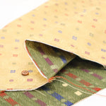 Gold Brocade (Kinran) - Small Floral Hexagonal Pattern - nomura tailor