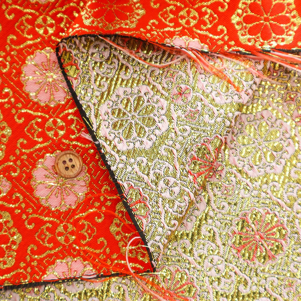 Gold Brocade (Kinran) - Shokko Floral Pattern - nomura tailor