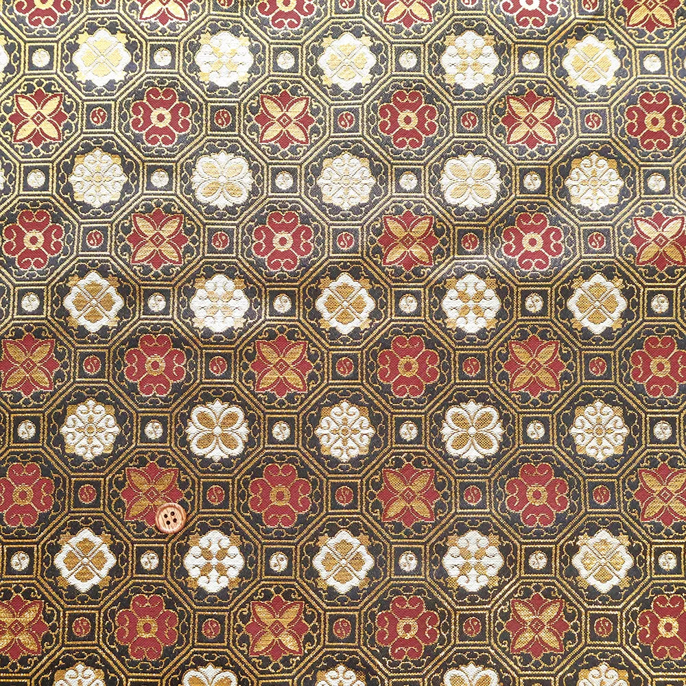 Gold Brocade (Kinran) - Hexagonal Floral Diamond Pattern - nomura tailor