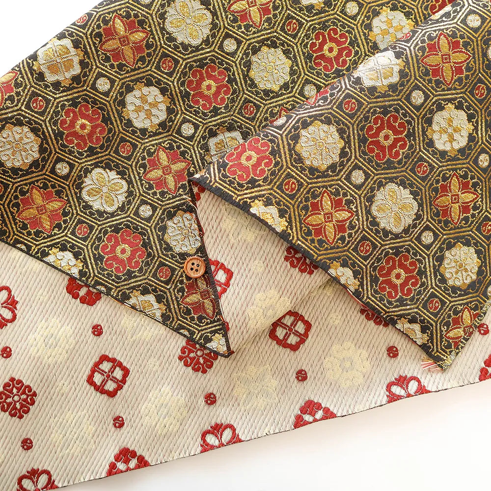 Gold Brocade (Kinran) - Hexagonal Floral Diamond Pattern - nomura tailor