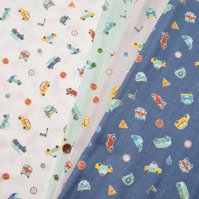 Cotton Double Gauze Print Fabric Kuruma - nomura tailor