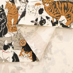 Cotton Oxford Printed Fabric - Full of Cats - nomura tailor