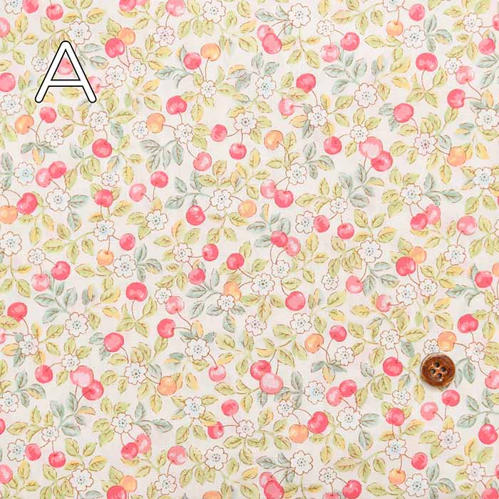 Cotton broadcloth print fabric Cherry - nomura tailor