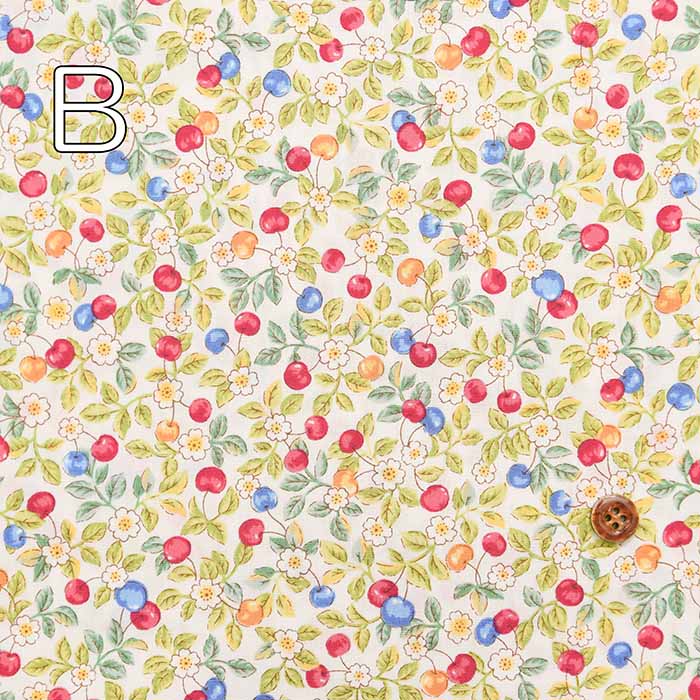 Cotton broadcloth print fabric Cherry - nomura tailor