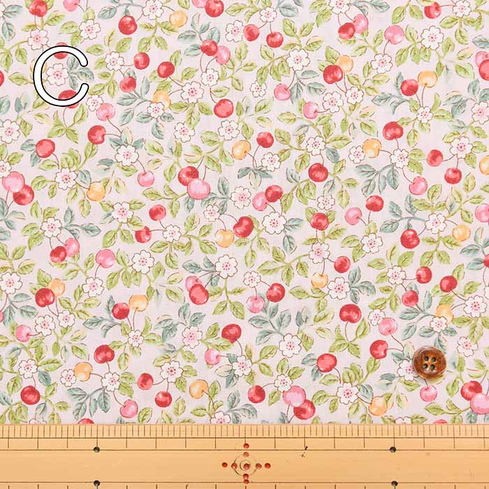 Cotton broadcloth print fabric Cherry - nomura tailor