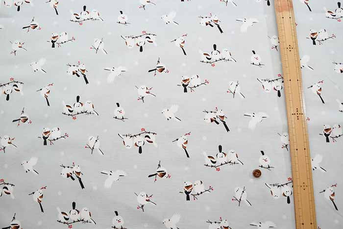 Cotton Ox Printed Fabric Snow and Striped Eagles - nomura tailor