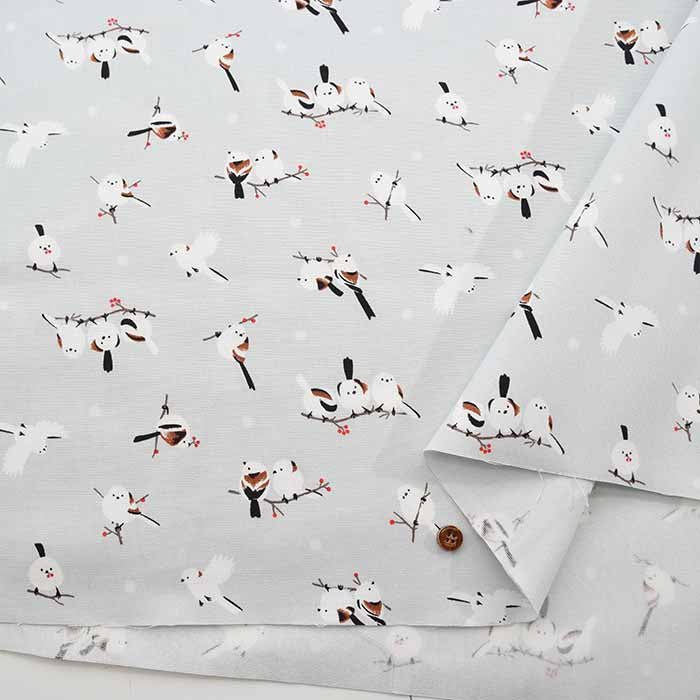 Cotton Ox Printed Fabric Snow and Striped Eagles - nomura tailor