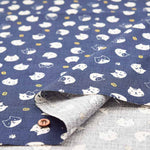 Cotton dobby print fabric koban and cat - nomura tailor