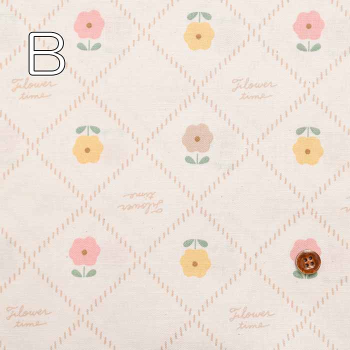 Cotton sheeting print fabric Button Flower - nomura tailor