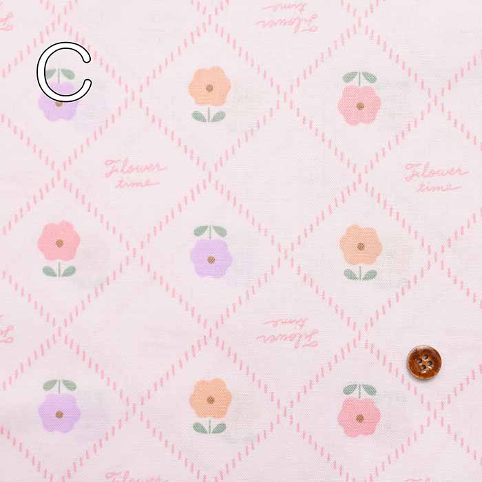 Cotton sheeting print fabric Button Flower - nomura tailor