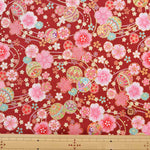 Cotton chinese Grame Printed Fabric Wa Temari - nomura tailor