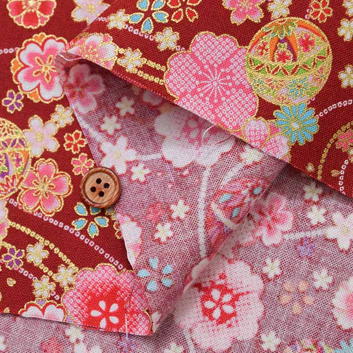 Cotton chinese Grame Printed Fabric Wa Temari - nomura tailor