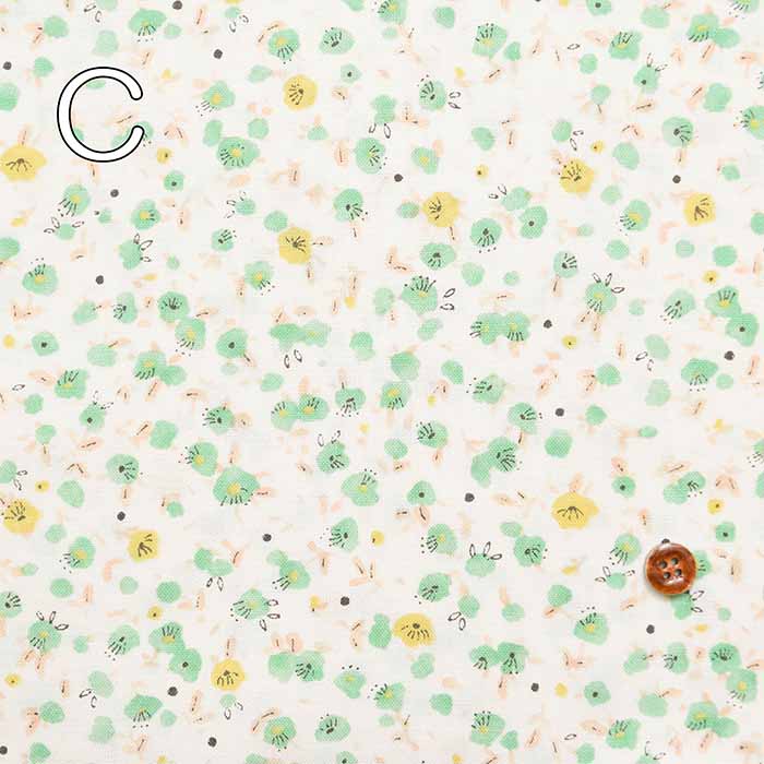 Cotton sheeting print fabric Flower - nomura tailor