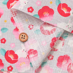 Cotton dobby printed fabric Plum Rabbit - nomura tailor