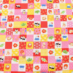 Cotton dobby printed fabric WA Monogatari Checkered lucky charm - nomura tailor