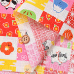 Cotton dobby printed fabric WA Monogatari Checkered lucky charm - nomura tailor