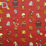 Cotton Dobby Printed Fabric - Yokai Guide - nomura tailor
