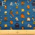 Cotton Dobby Printed Fabric - Yokai Guide - nomura tailor