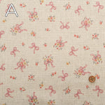 C/L Canvas Printed Fabric - Ribbon Flower - nomura tailor