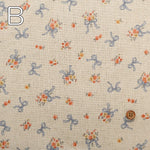 C/L Canvas Printed Fabric - Ribbon Flower - nomura tailor