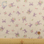 C/L Canvas Printed Fabric - Ribbon Flower - nomura tailor
