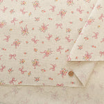C/L Canvas Printed Fabric - Ribbon Flower - nomura tailor