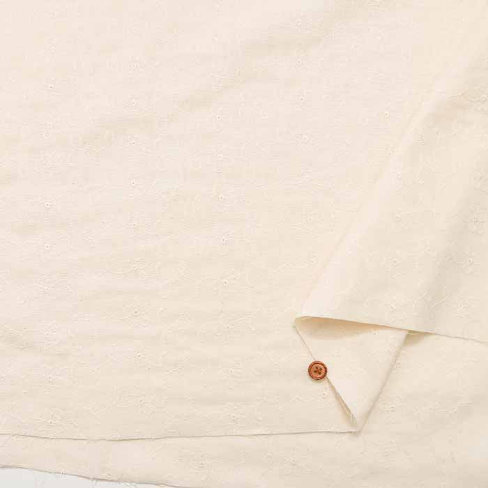 Cotton double gauze embroidery fabric Flower - nomura tailor