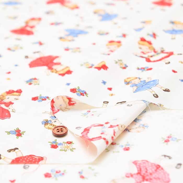 Cotton Muslin Print Fabric - Cheerful Sisters - nomura tailor