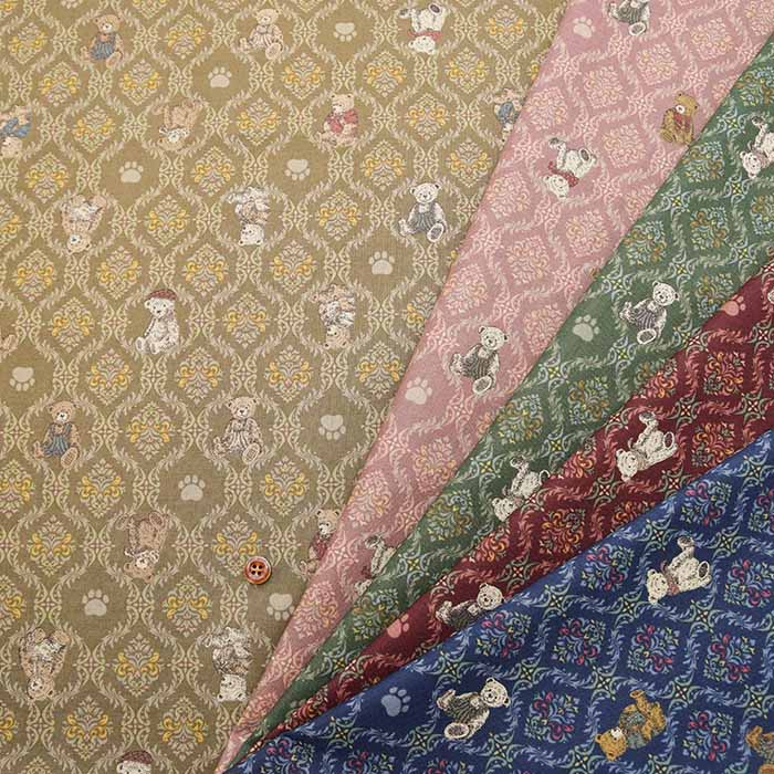 Cotton sheeting print fabric un/no Good old days Teddy bear - nomura tailor