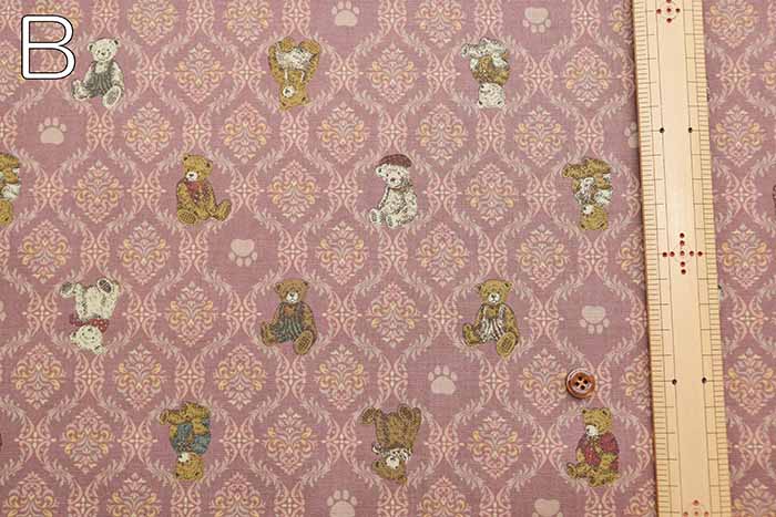 Cotton sheeting print fabric un/no Good old days Teddy bear - nomura tailor