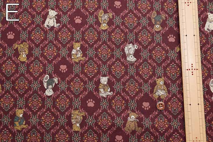 Cotton sheeting print fabric un/no Good old days Teddy bear - nomura tailor