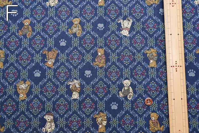 Cotton sheeting print fabric un/no Good old days Teddy bear - nomura tailor