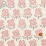 Cotton sheeting print fabric Stamped Flower - nomura tailor