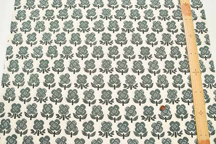 Cotton sheeting print fabric Stamped Flower - nomura tailor