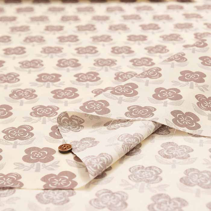 Cotton sheeting print fabric Stamped Flower - nomura tailor