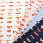 Cotton sheeting print fabric Yakitoriya! - nomura tailor