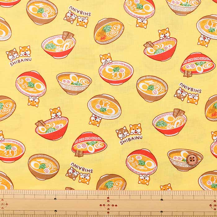 Cotton seating printed fabric Shiba and Ramen - nomura tailor