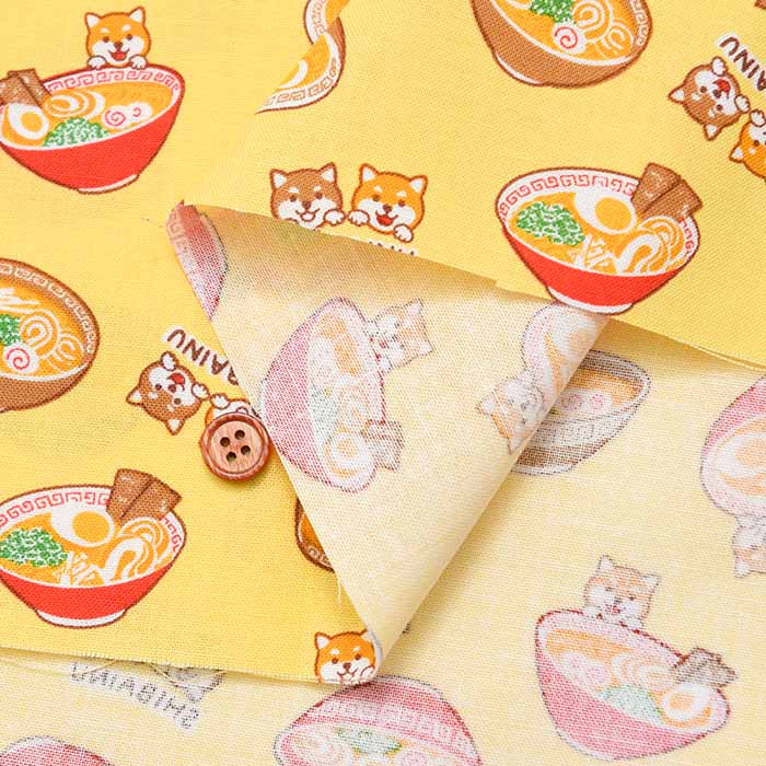 Cotton seating printed fabric Shiba and Ramen - nomura tailor