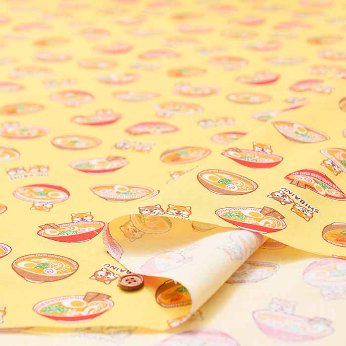 Cotton seating printed fabric Shiba and Ramen - nomura tailor