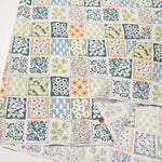 Cotton sheeting print fabric Tile Flower - nomura tailor