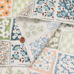 Cotton sheeting print fabric Tile Flower - nomura tailor