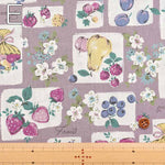 Cotton sheeting print fabric Retro Fruit - nomura tailor