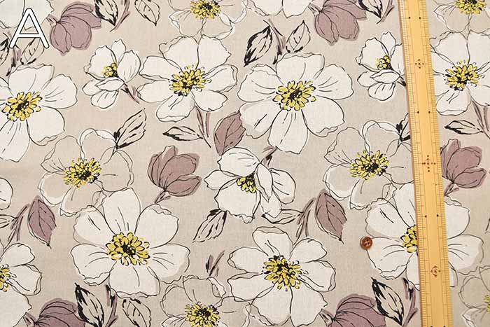 C/L Canvas Printed Fabric Flower - nomura tailor