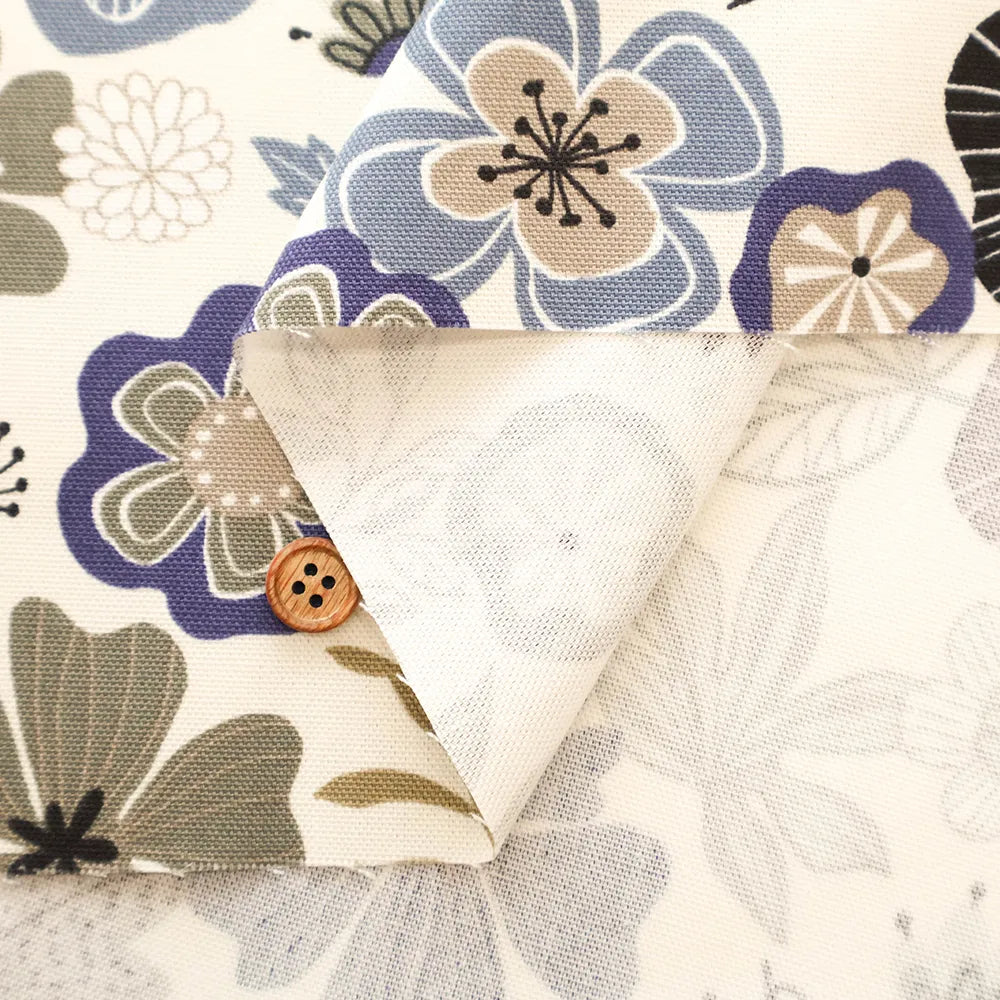 Cotton Oxford Printed Fabric - Interior Flowers - nomura tailor